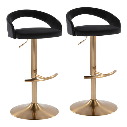 Majestic Office Furniture Upholstered Adjustable Barstool - Set of 2