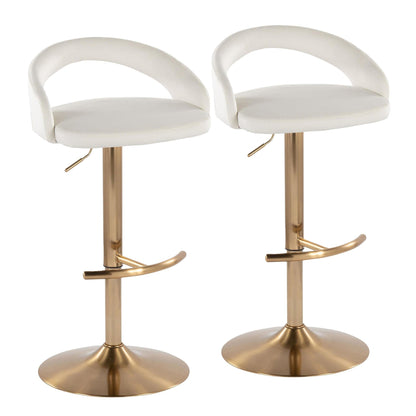 Majestic Office Furniture Upholstered Adjustable Barstool - Set of 2