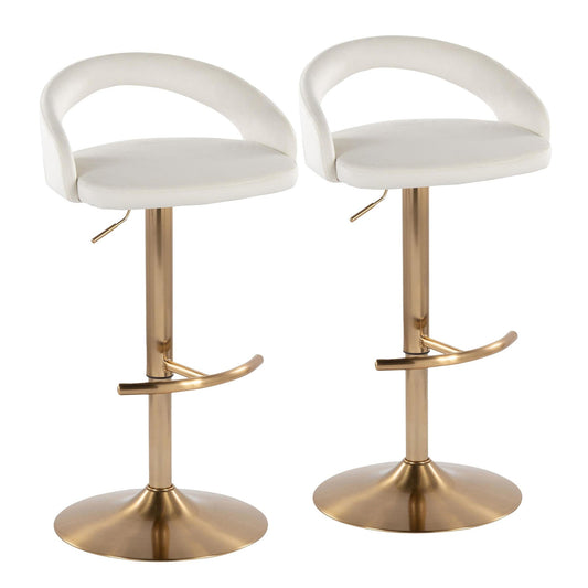 Majestic Office Furniture Upholstered Adjustable Barstool - Set of 2