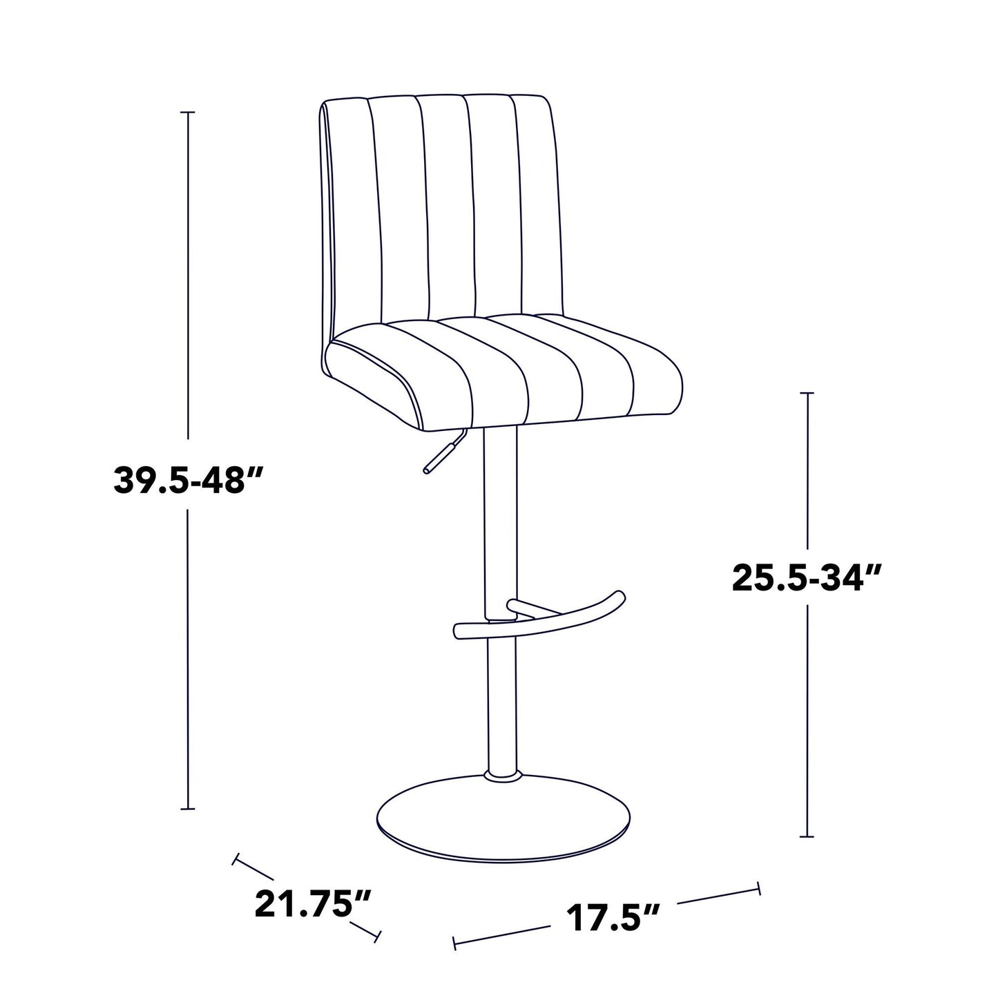 Majestic Office Furniture Adjustable Barstool - Set of 2