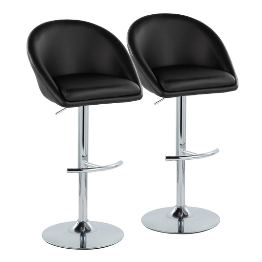 Majestic Office Furniture Highback Adjustable Barstool - Set of 2
