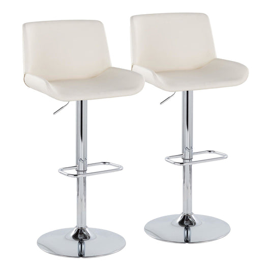Majestic Office Furniture Upholstered Adjustable Barstool - Set of 2
