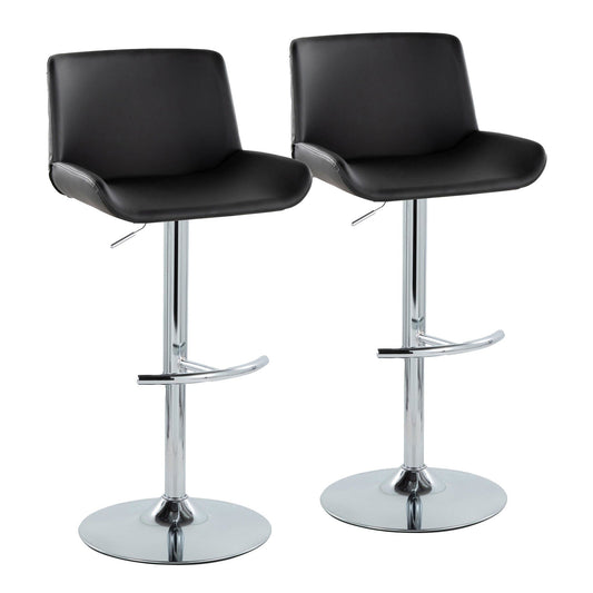 Majestic Office Furniture Upholstered Adjustable Barstool - Set of 2