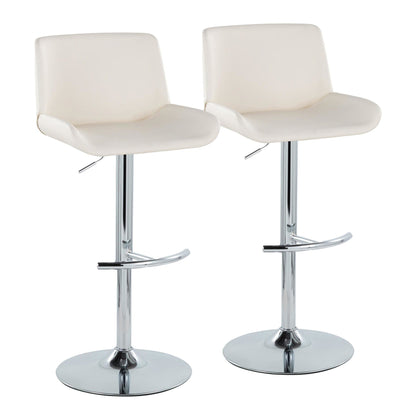Majestic Office Furniture Upholstered Adjustable Barstool - Set of 2
