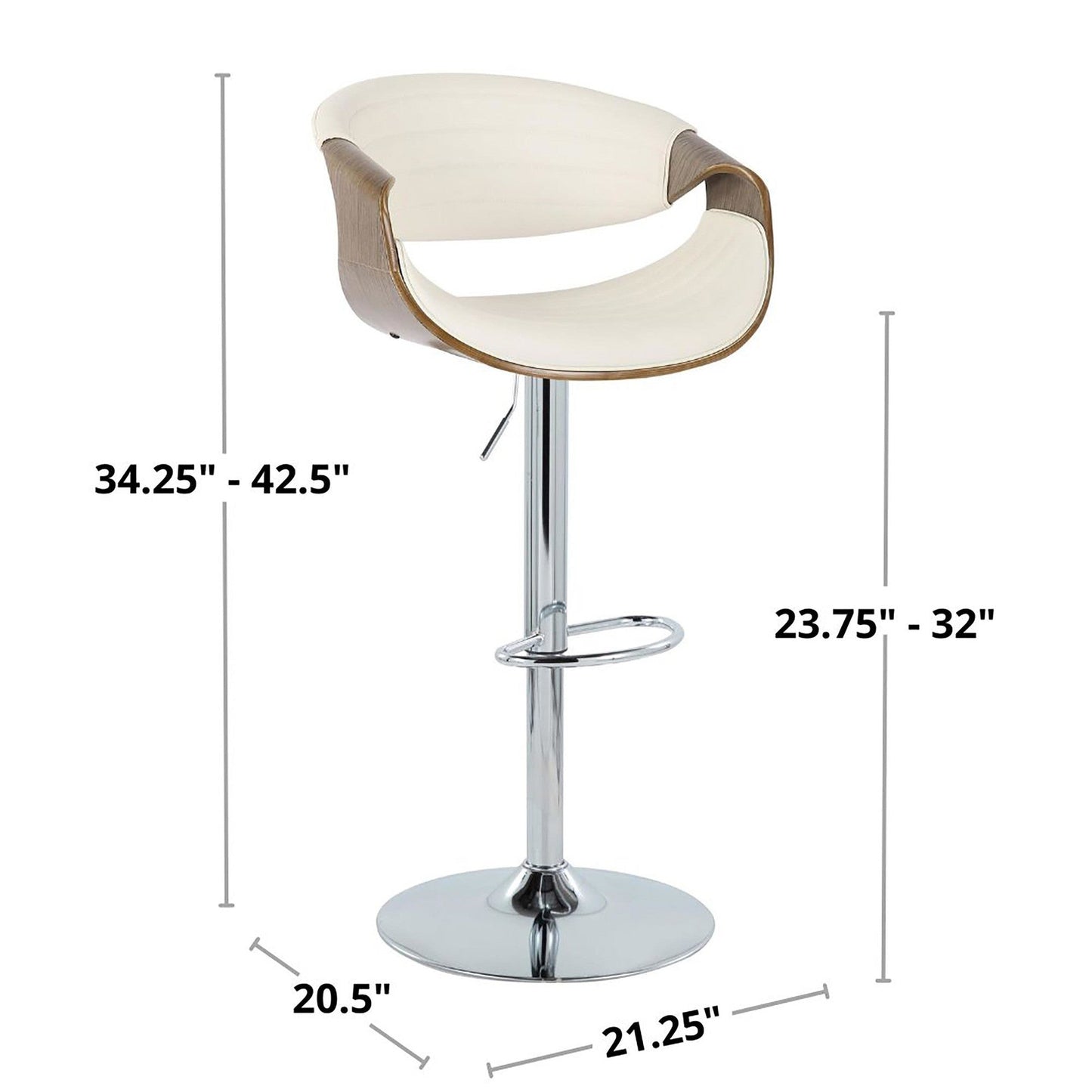 Lumisource Symphony Adjustable Barstool - Set of 2