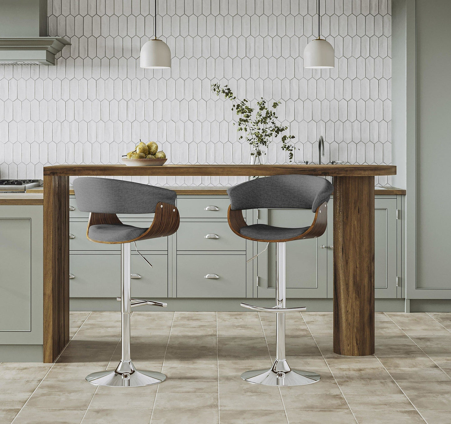 Lumisource Vintage Mod Adjustable Barstool - Set of 2