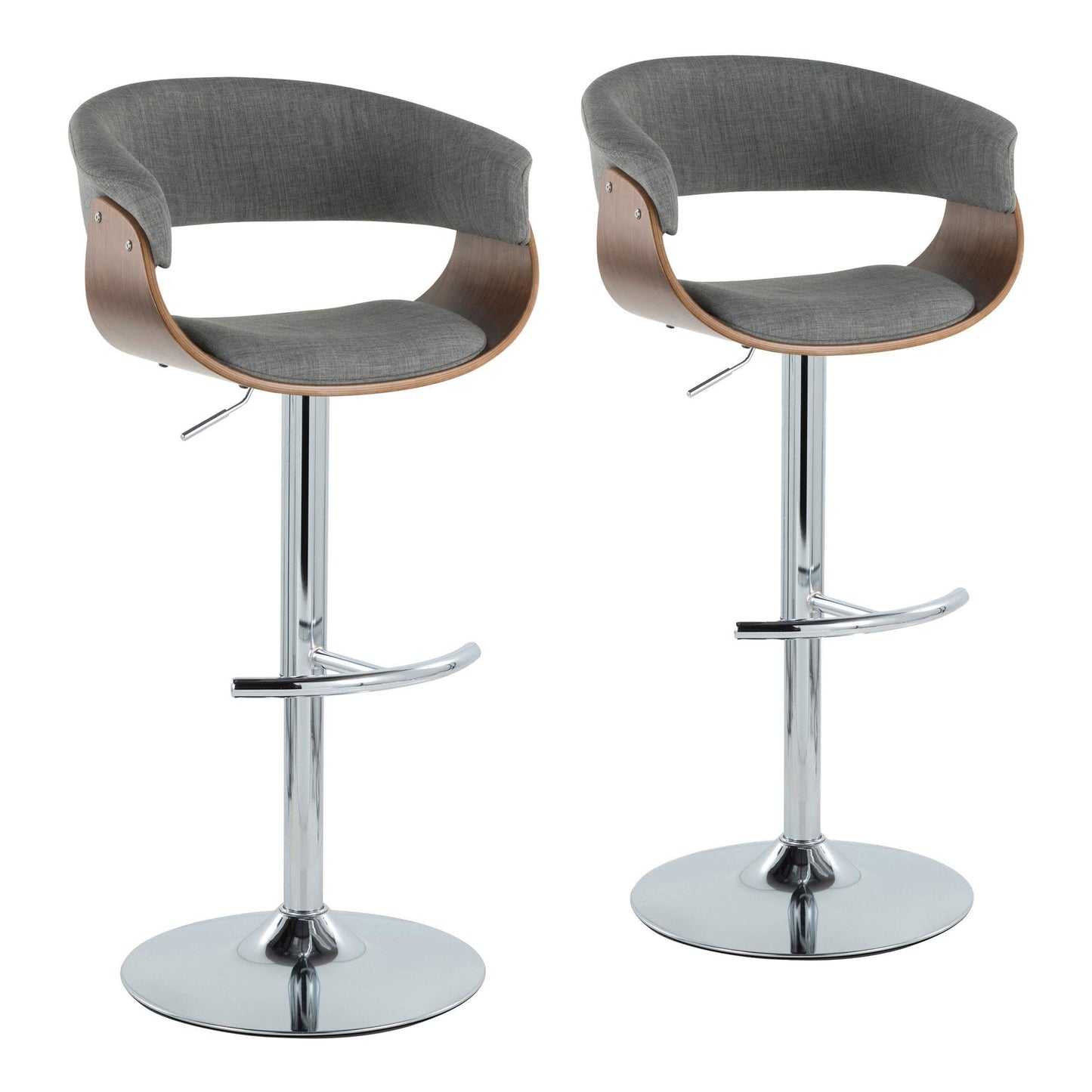 Lumisource Vintage Mod Adjustable Barstool - Set of 2