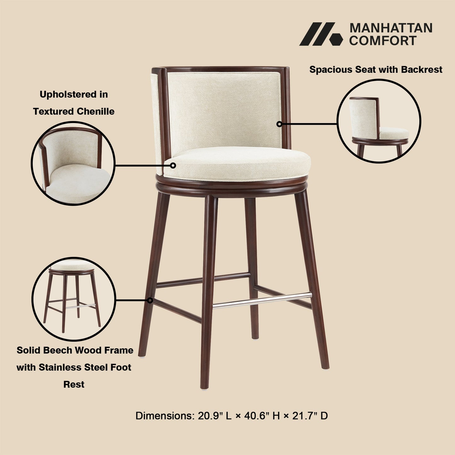 Manhattan Comfort Evalyn Barstool