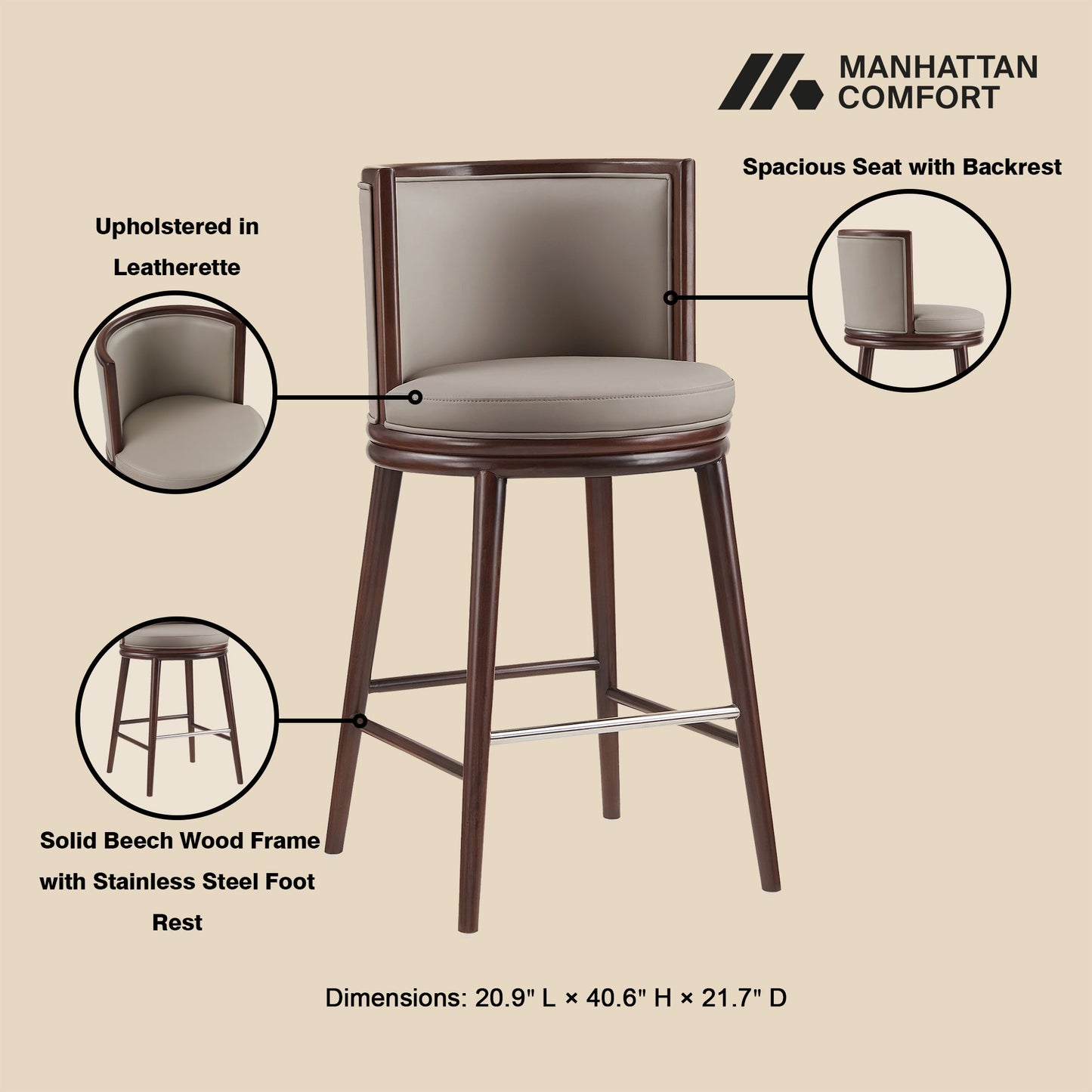 Manhattan Comfort Evalyn Barstool