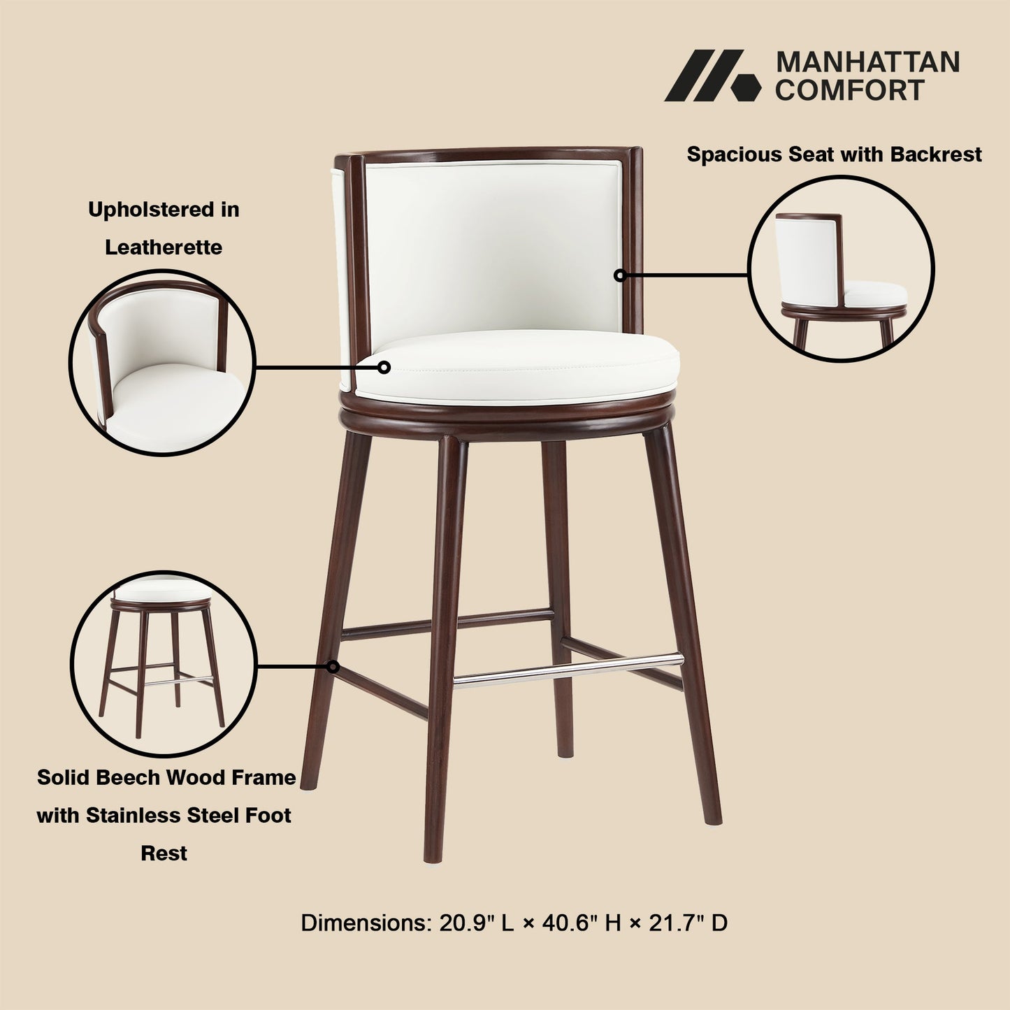 Manhattan Comfort Evalyn Barstool
