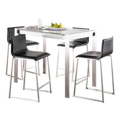 Lumisource Fuji-mara Upholstered Counter Height Dining Set - 5 Piece