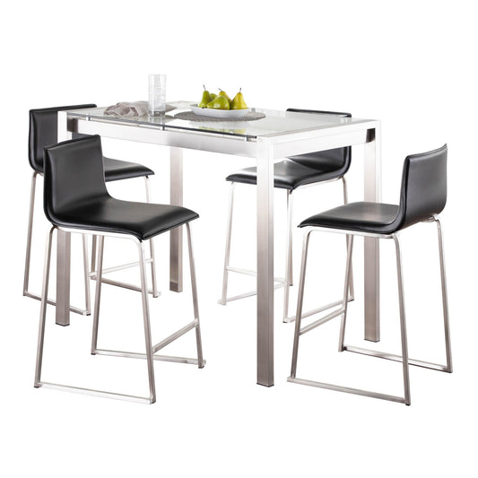 Lumisource Fuji-mara Upholstered Counter Height Dining Set - 5 Piece