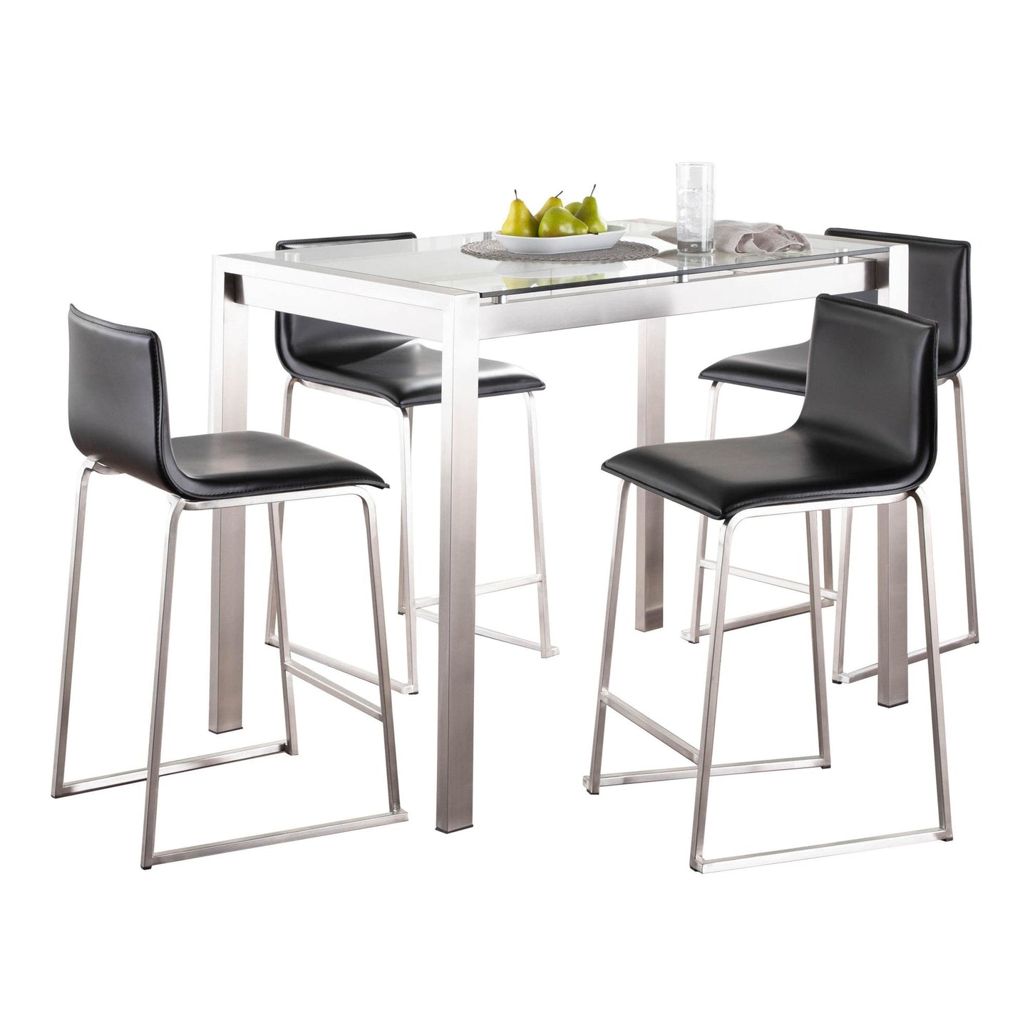 Lumisource Fuji-mara Upholstered Counter Height Dining Set - 5 Piece