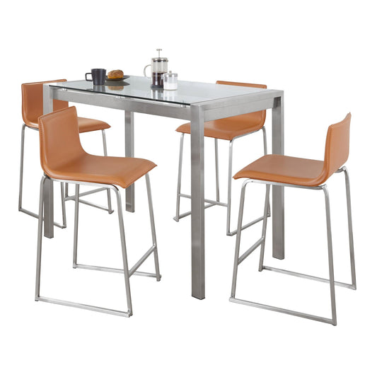Lumisource Fuji-mara Upholstered Counter Height Dining Set - 5 Piece