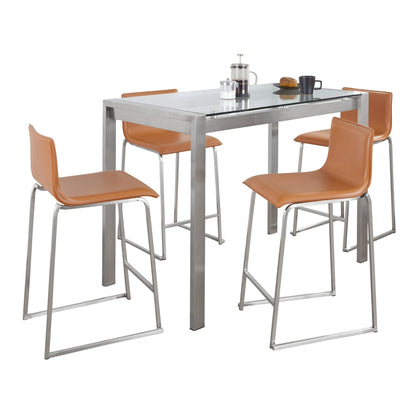 Lumisource Fuji-mara Upholstered Counter Height Dining Set - 5 Piece