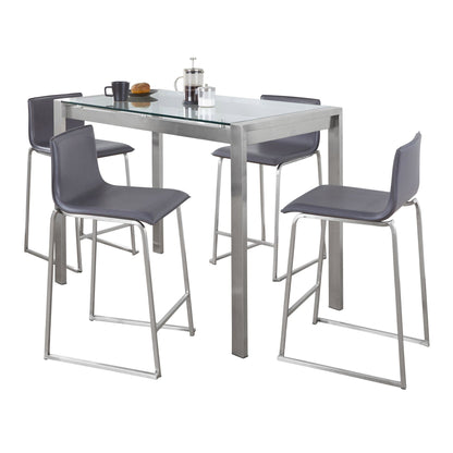 Lumisource Fuji-mara Upholstered Counter Height Dining Set - 5 Piece