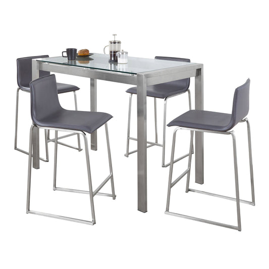 Lumisource Fuji-mara Upholstered Counter Height Dining Set - 5 Piece