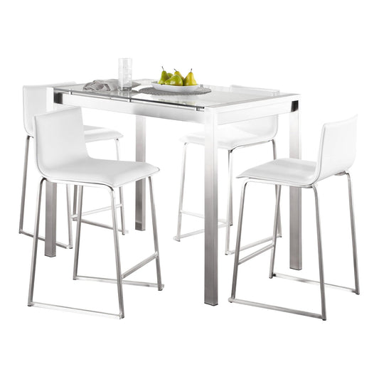 Lumisource Fuji-mara Upholstered Counter Height Dining Set - 5 Piece