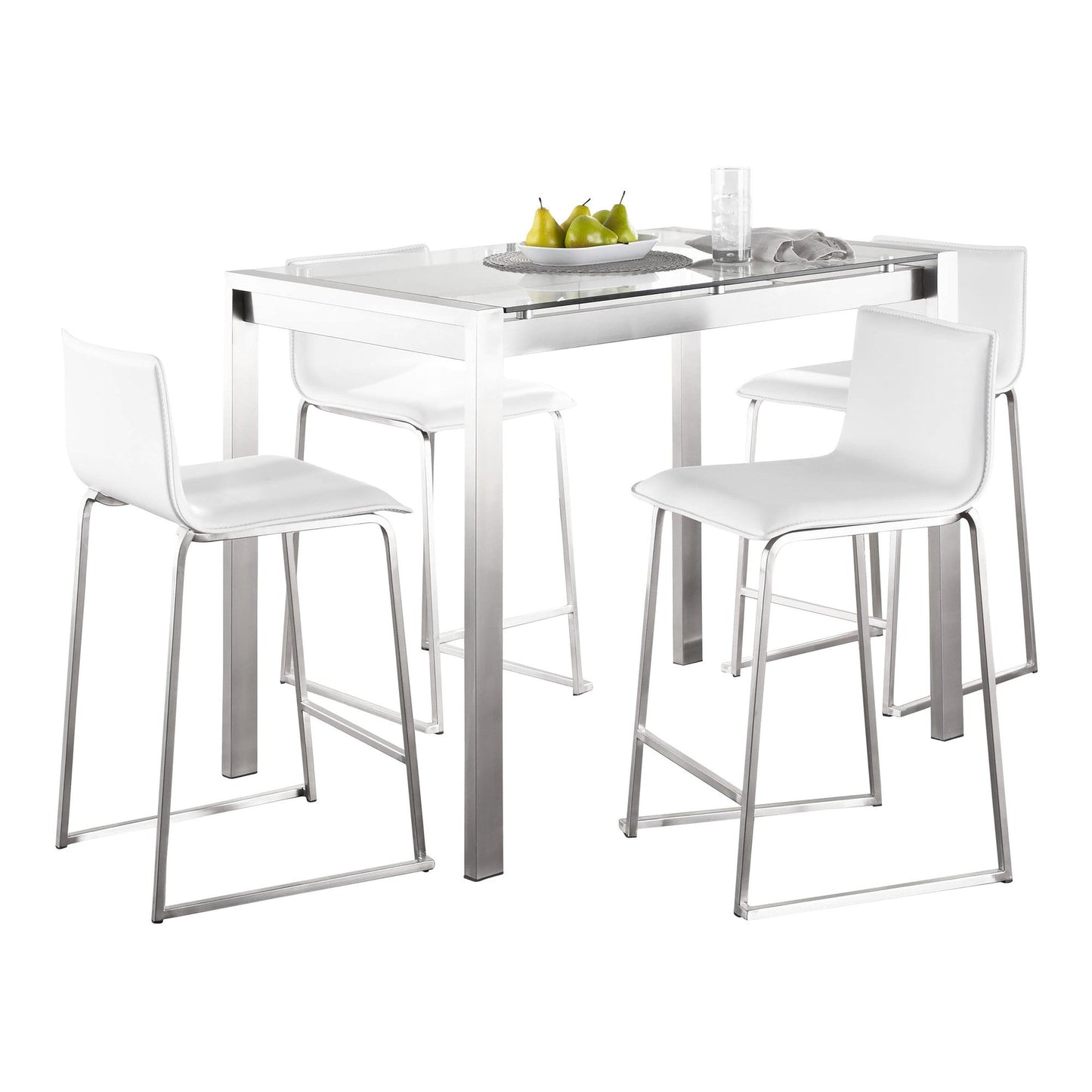 Lumisource Fuji-mara Upholstered Counter Height Dining Set - 5 Piece