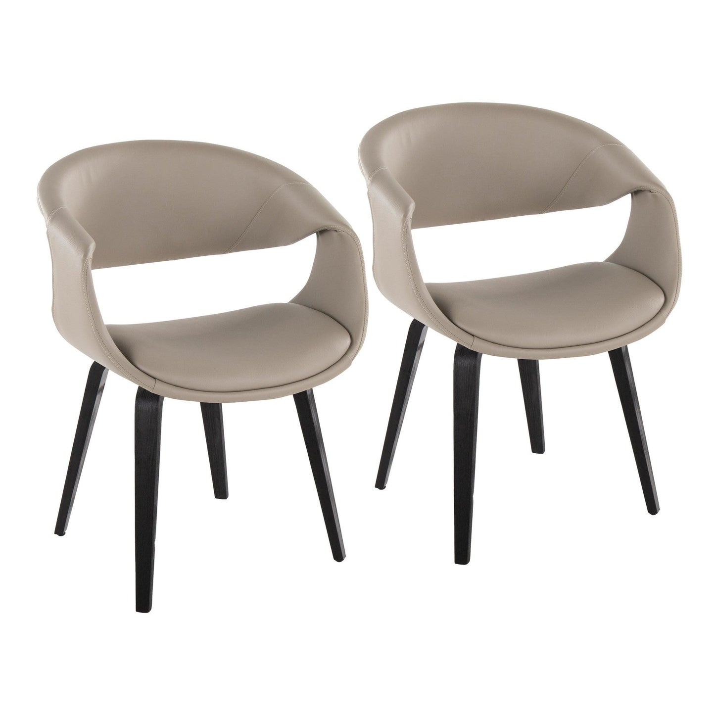 Lumisource Curvo Upholstered Chair - Set of 2