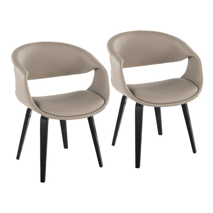 Lumisource Curvo Upholstered Chair - Set of 2