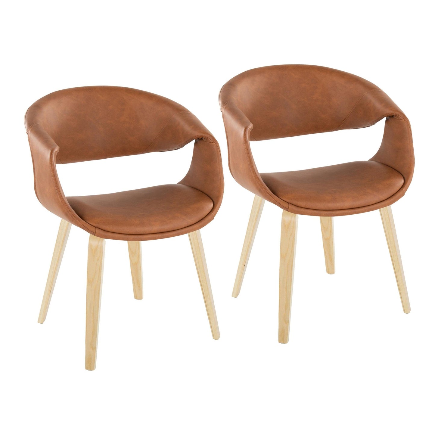 Lumisource Curvo Upholstered Chair - Set of 2