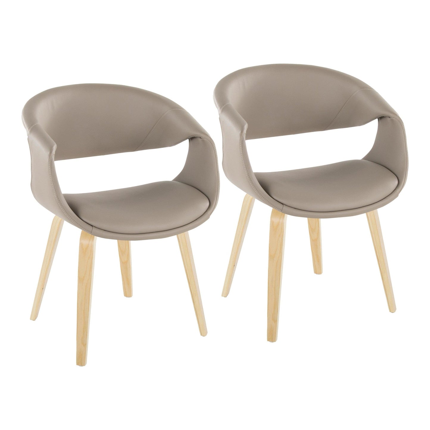 Lumisource Curvo Upholstered Chair - Set of 2