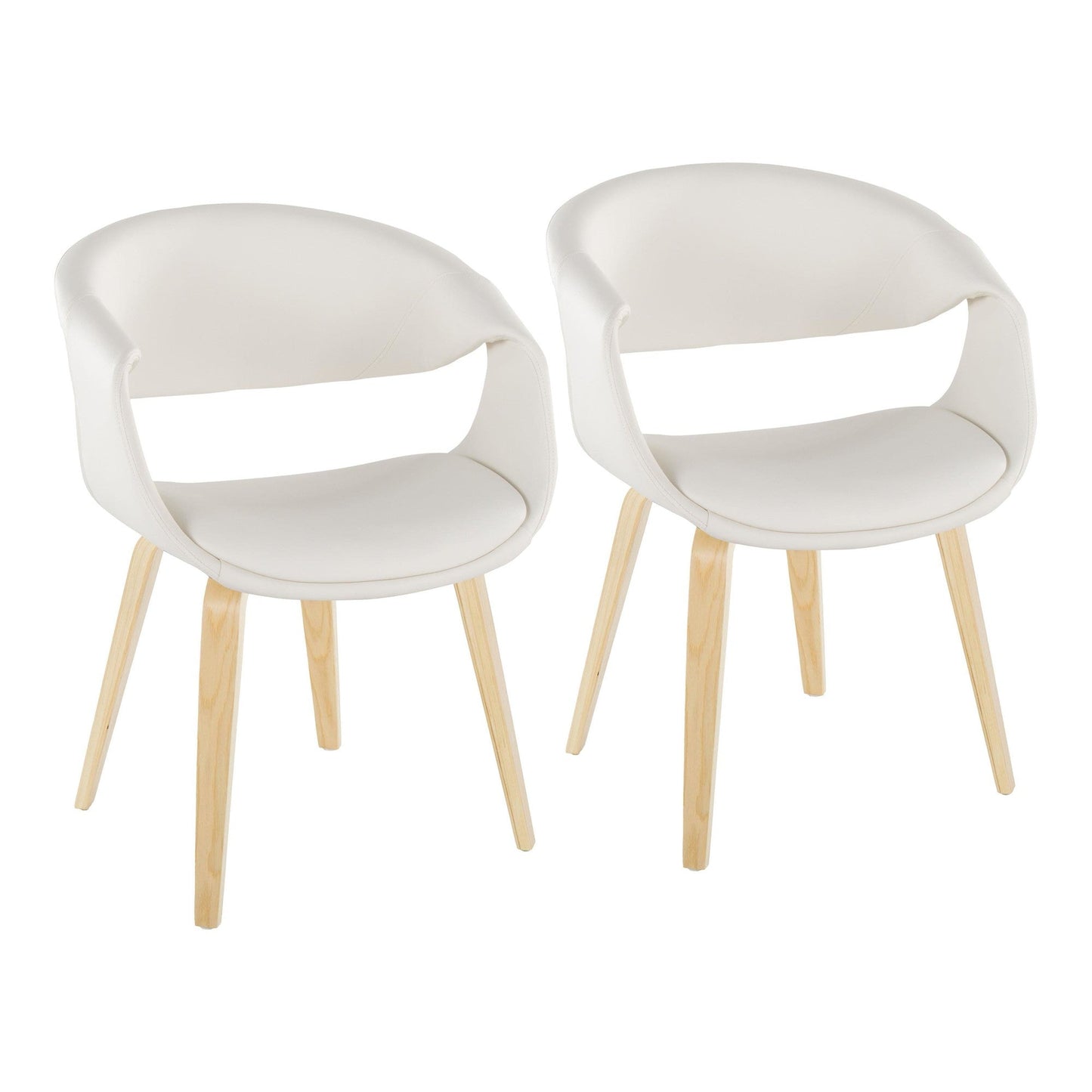 Lumisource Curvo Upholstered Chair - Set of 2