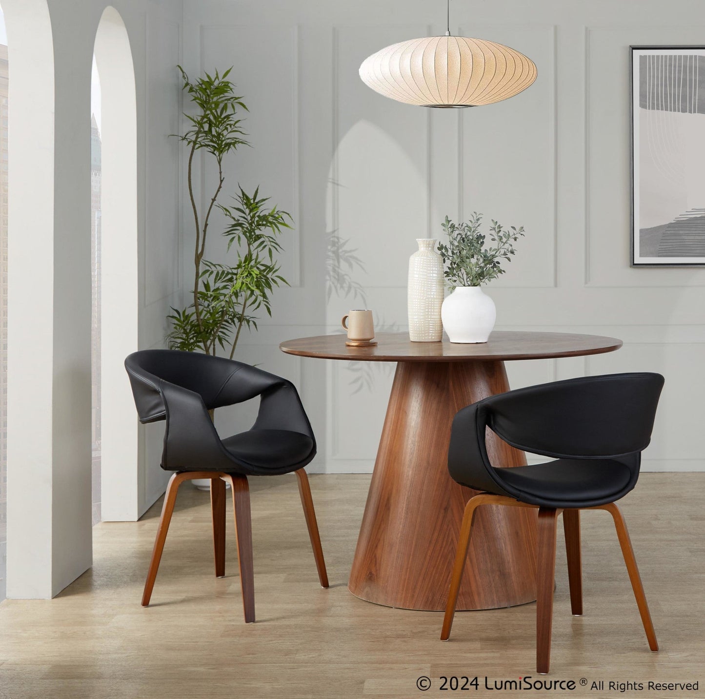 Lumisource Curvo Upholstered Chair - Set of 2