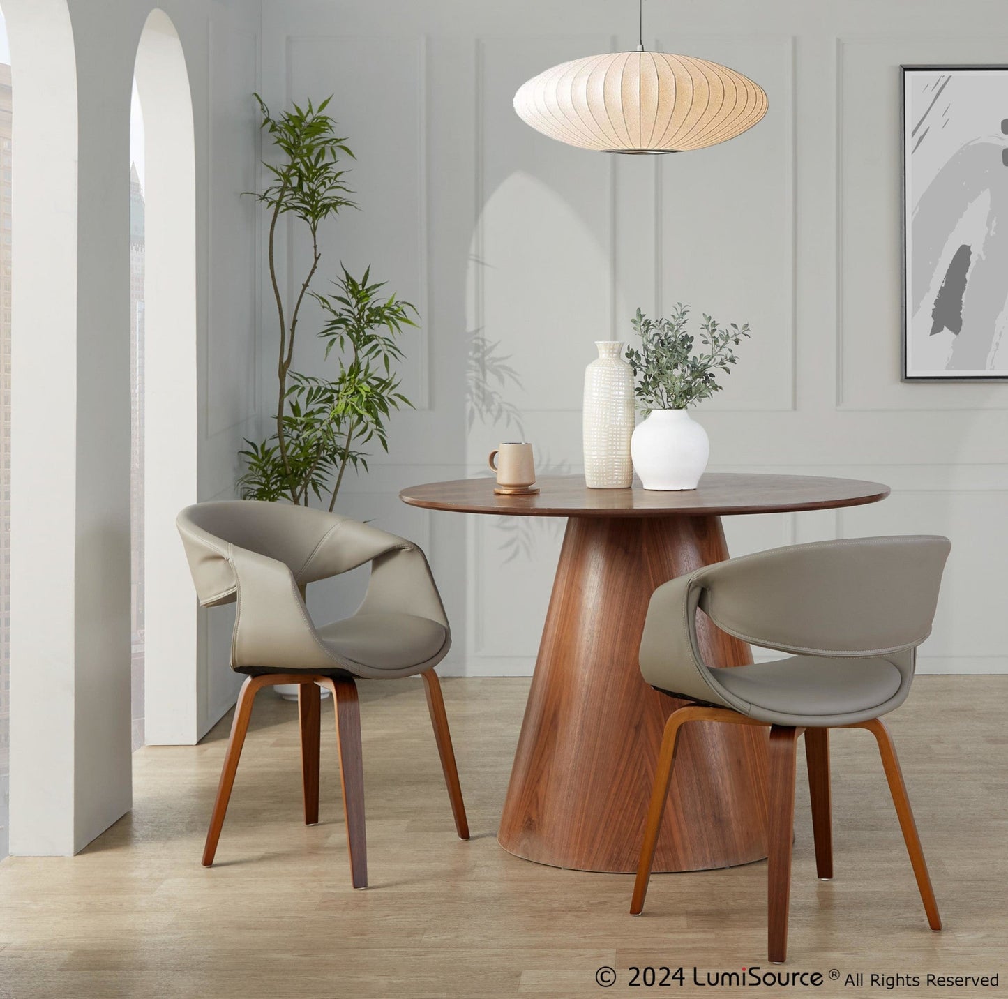 Lumisource Curvo Upholstered Chair - Set of 2