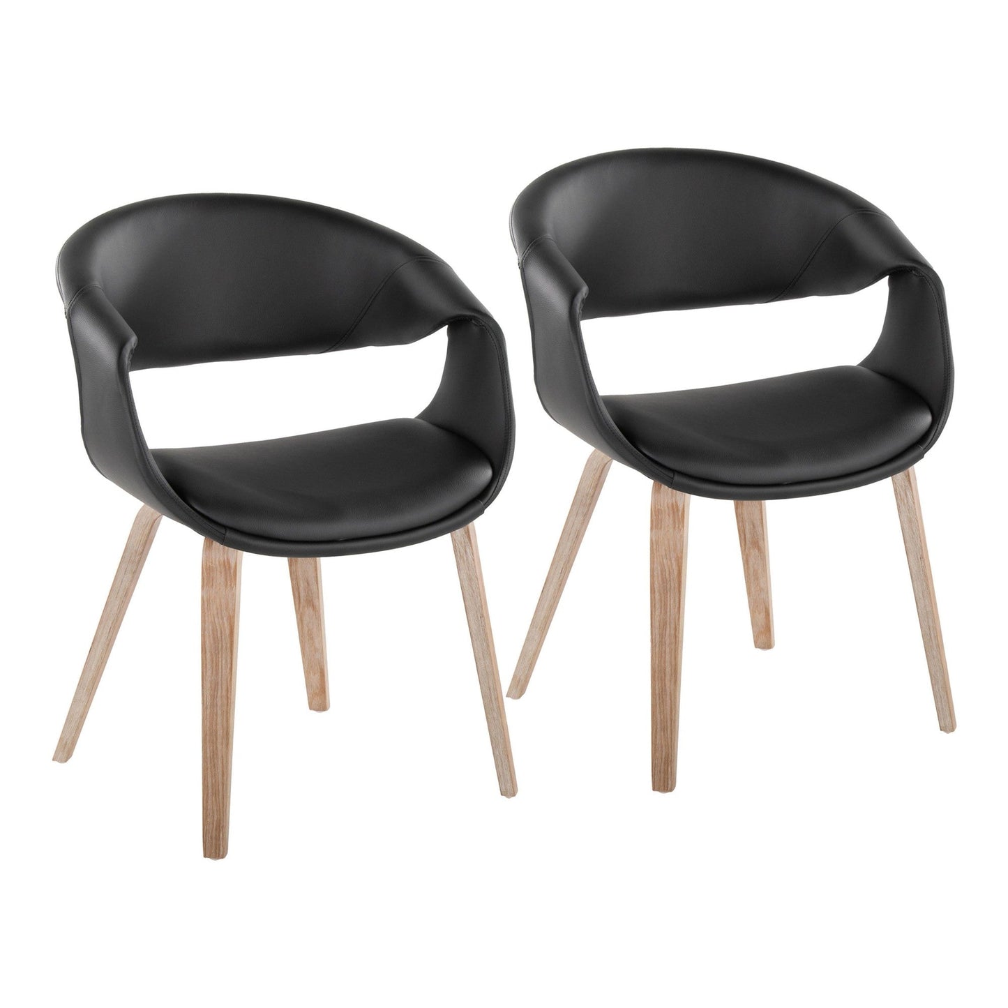 Lumisource Curvo Upholstered Chair - Set of 2