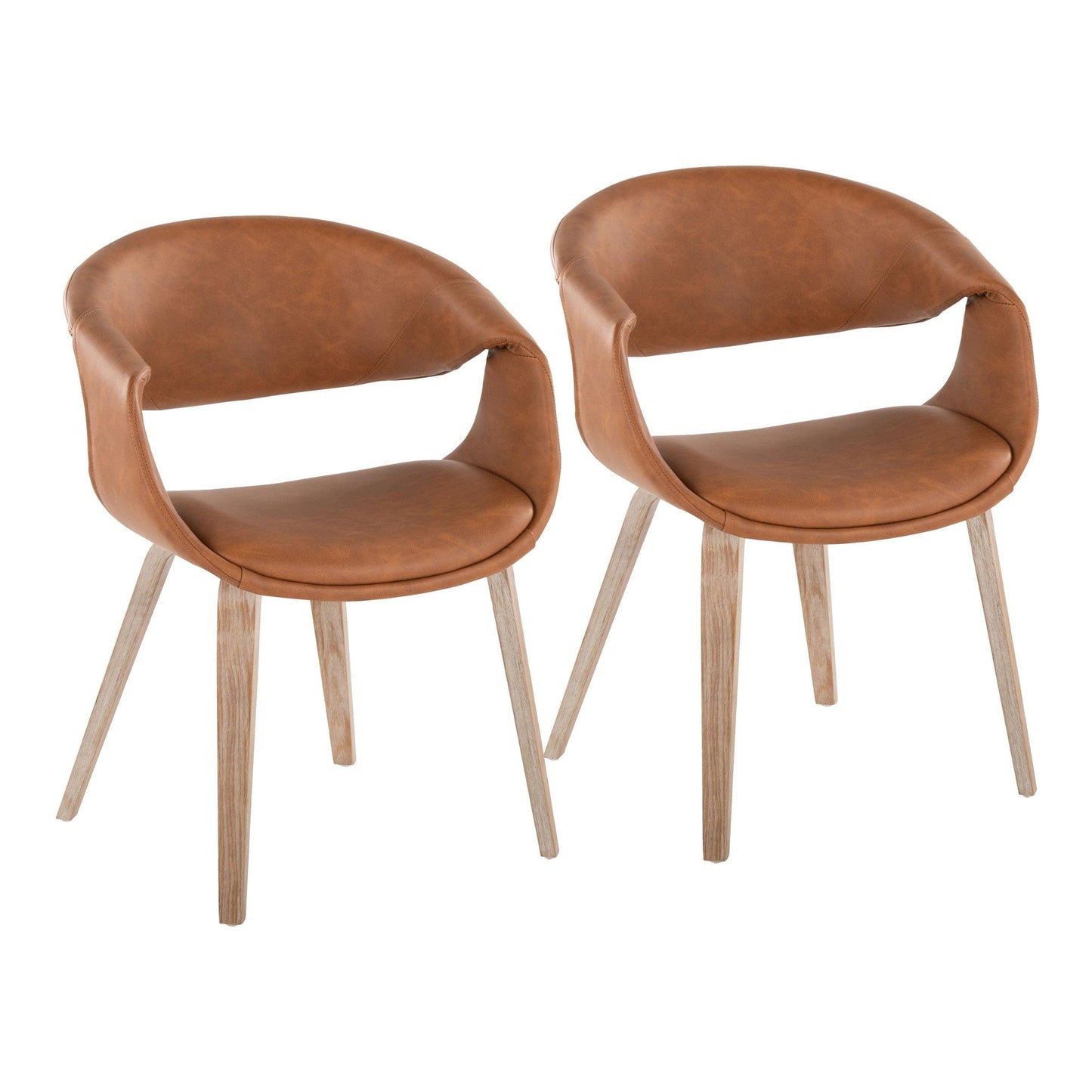 Lumisource Curvo Upholstered Chair - Set of 2