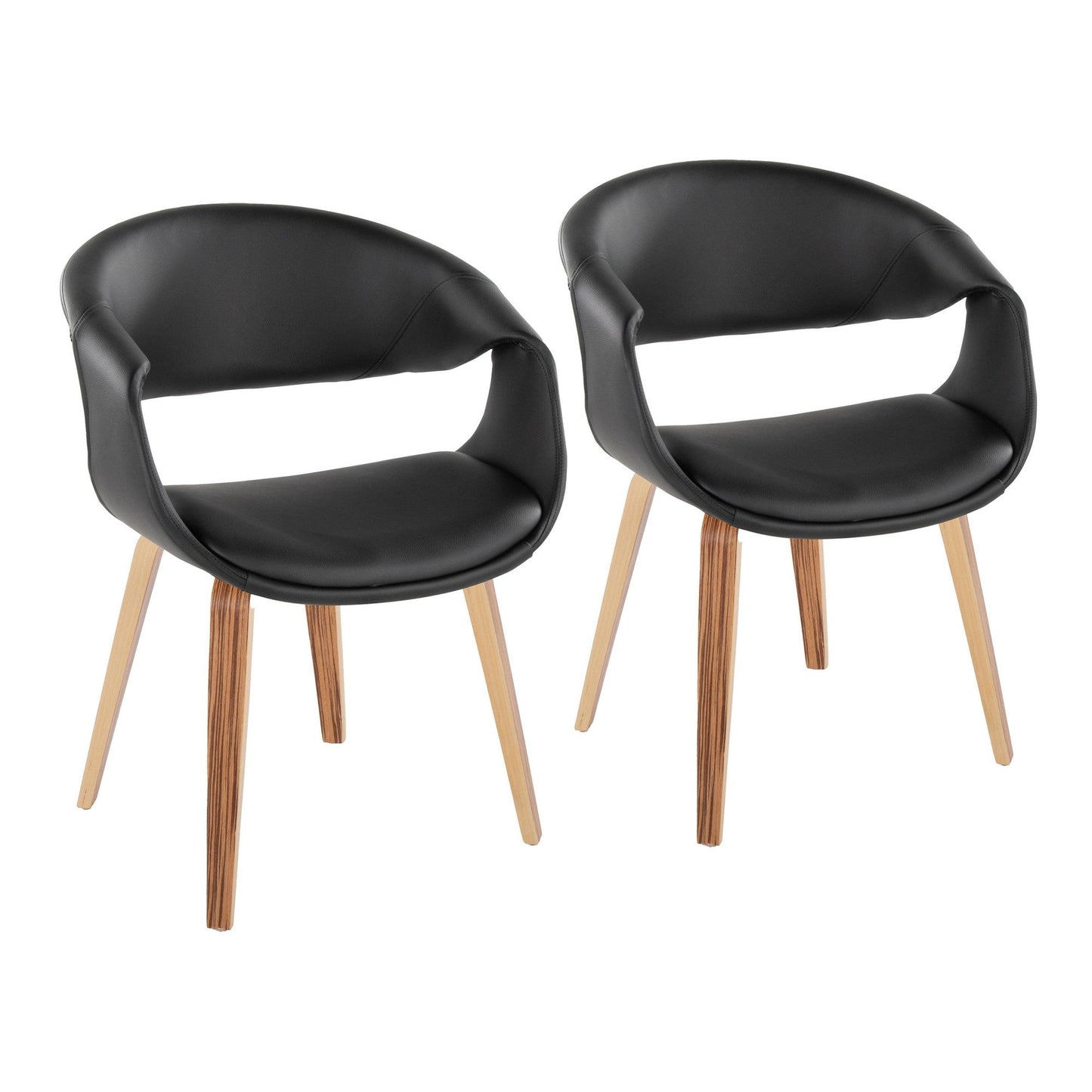 Lumisource Curvo Upholstered Chair - Set of 2