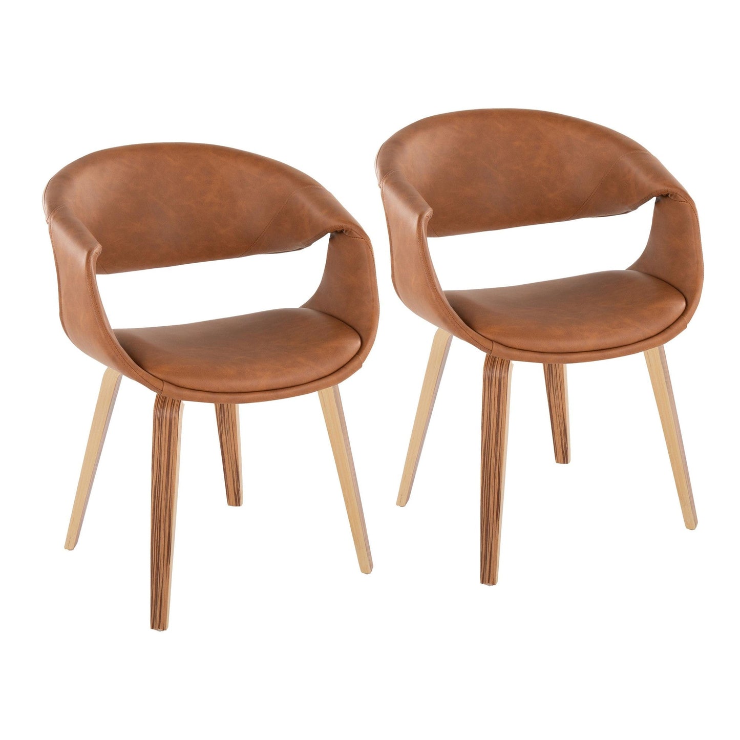Lumisource Curvo Upholstered Chair - Set of 2