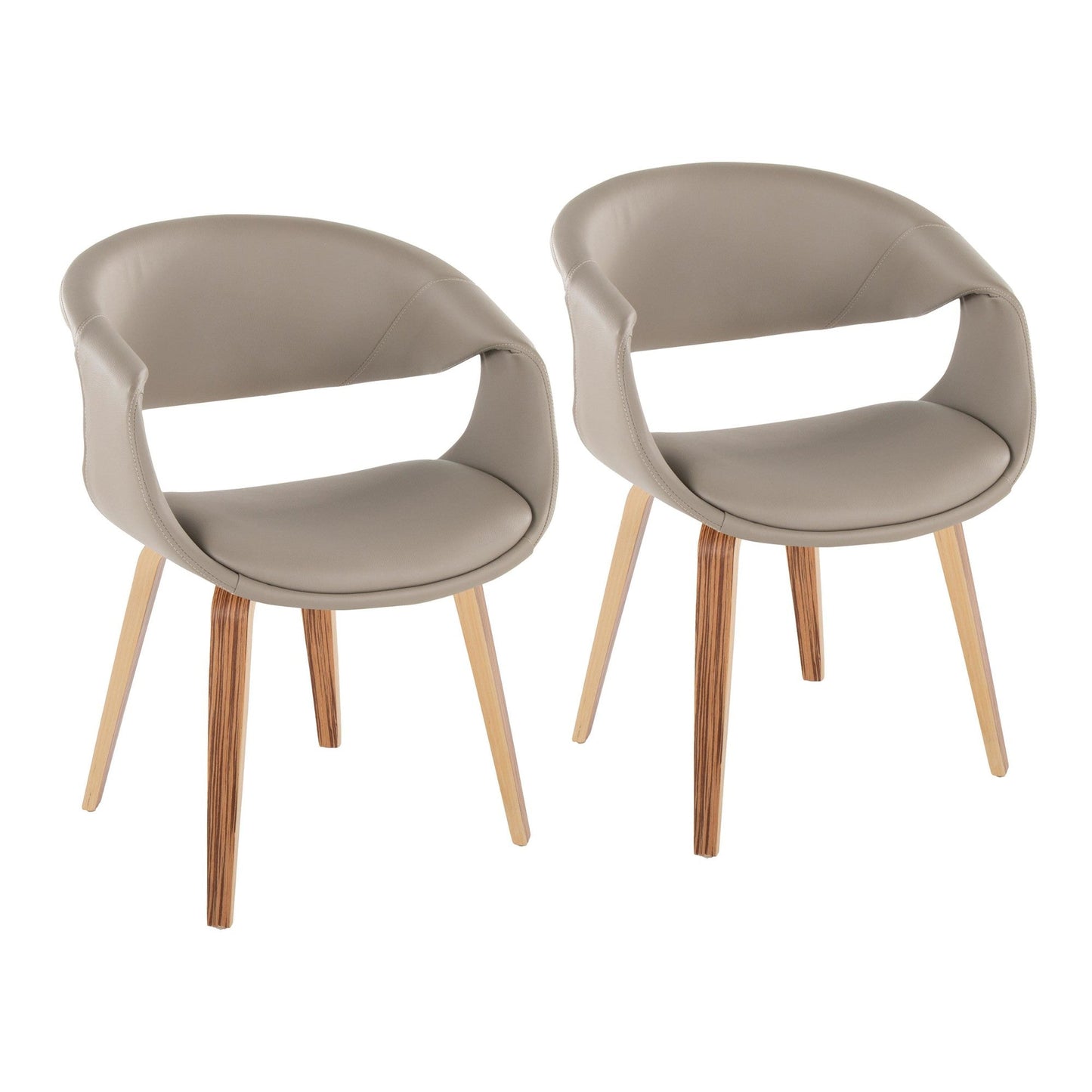 Lumisource Curvo Upholstered Chair - Set of 2