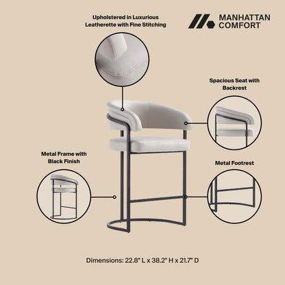 Manhattan Comfort Augusta Counter Stool