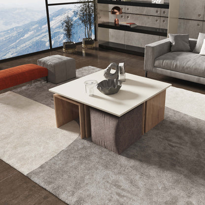 Manhattan Comfort Haley Coffee Table and Ottoman Set