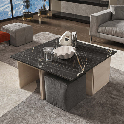 Manhattan Comfort Haley Coffee Table and Ottoman Set