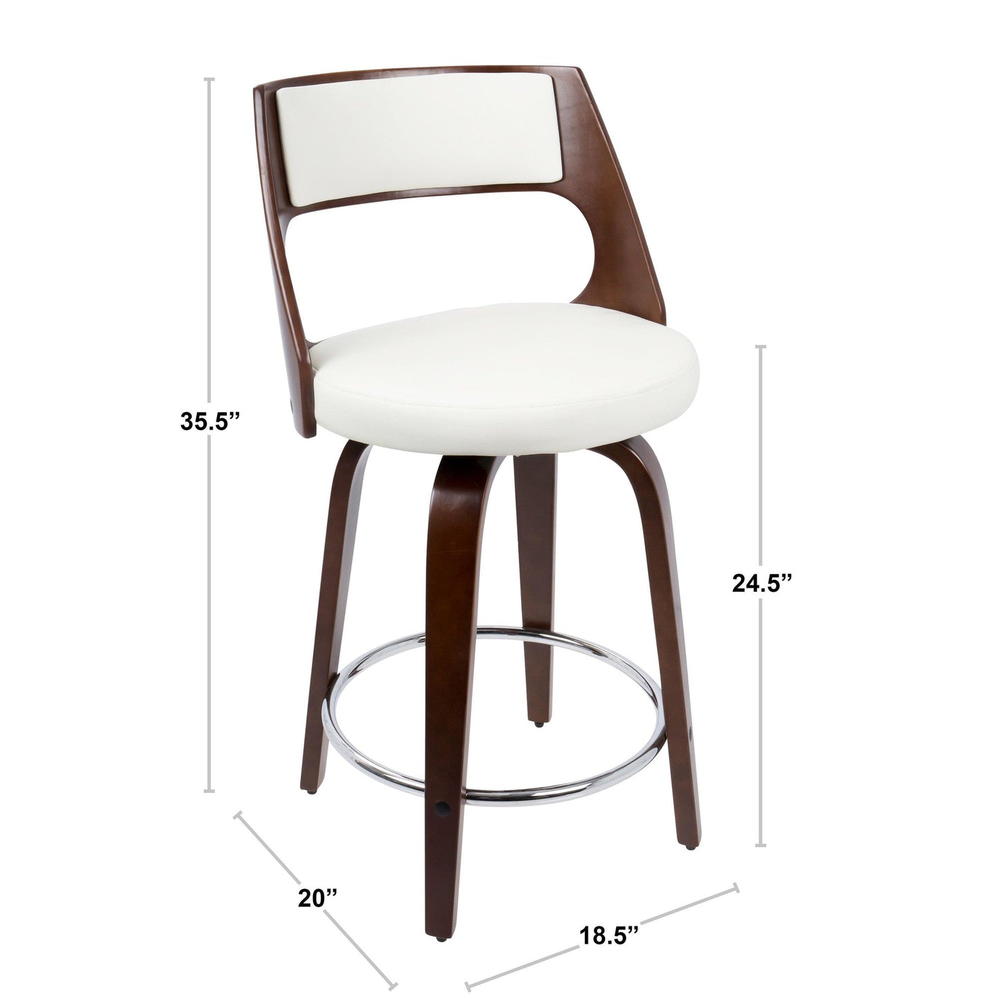 Majestic Office Furniture 24'' Fixed-Height Counter Stool - Set of 2