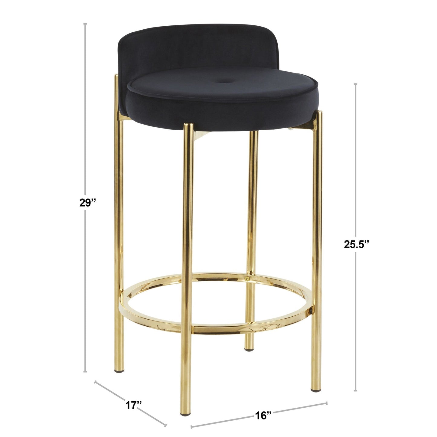 Majestic Office Furniture 26" Fixed-Height Counter Stool - Set of 2