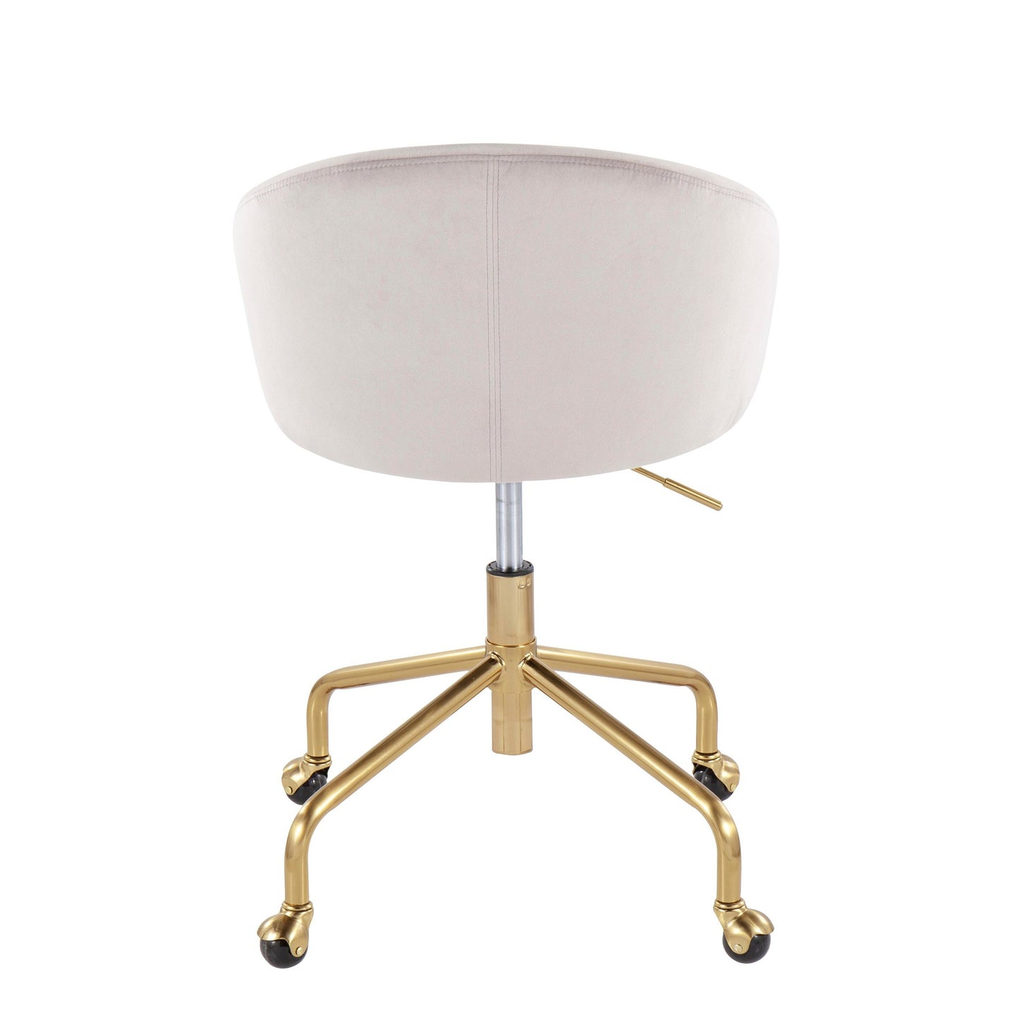 Claire Contemporary/Glam Task Chair in Gold Metal and Black Velvet