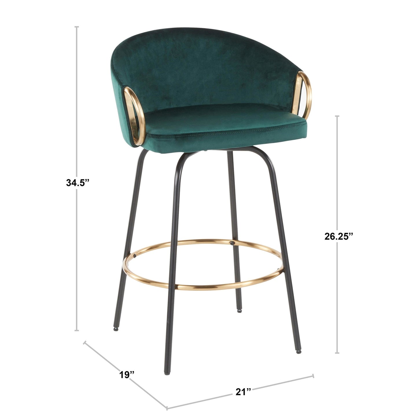 Majestic Office Furniture 26" Fixed-Height Counter Stool - Set of 2
