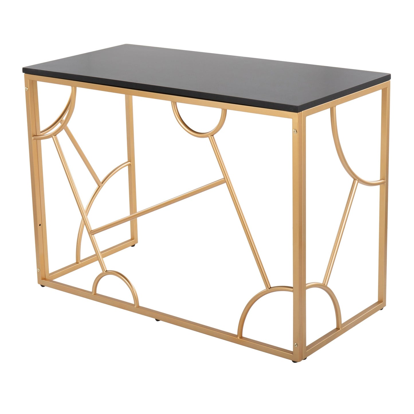 Constellation Contemporary Desk in Gold Metal