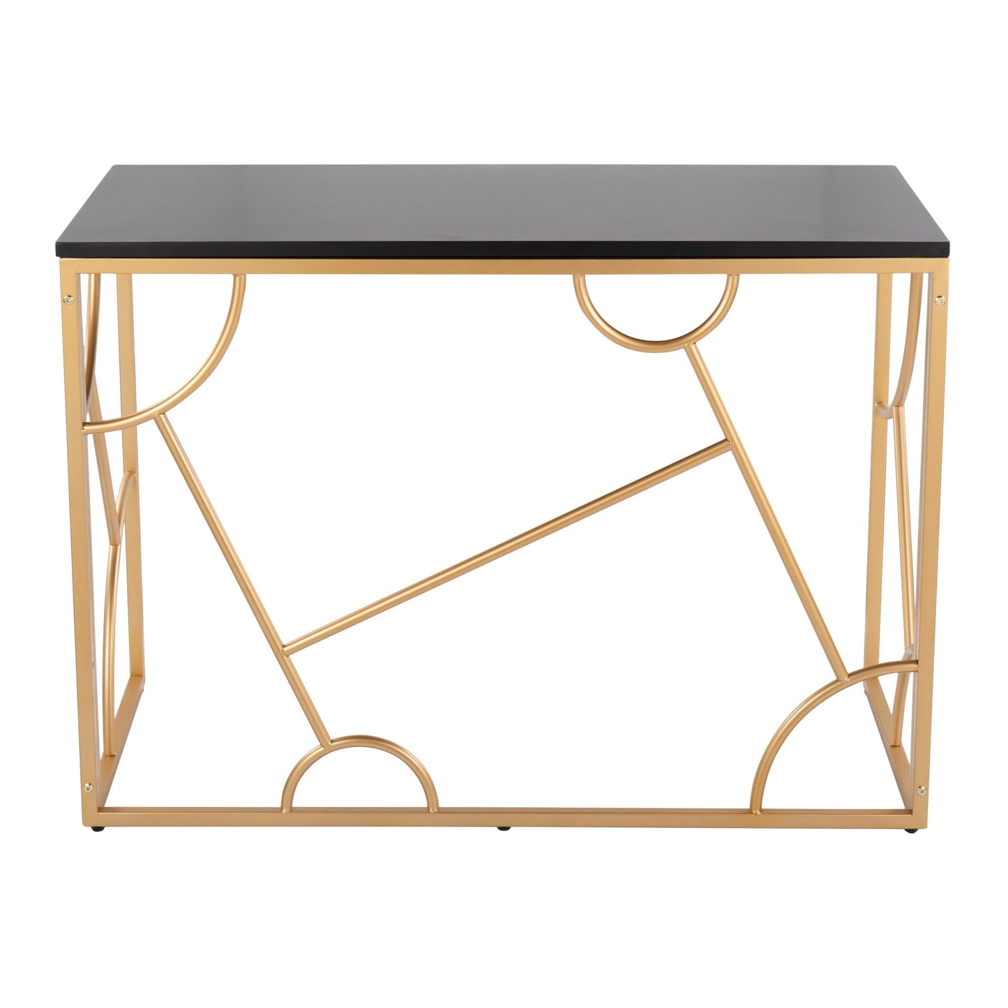 Constellation Contemporary Desk in Gold Metal