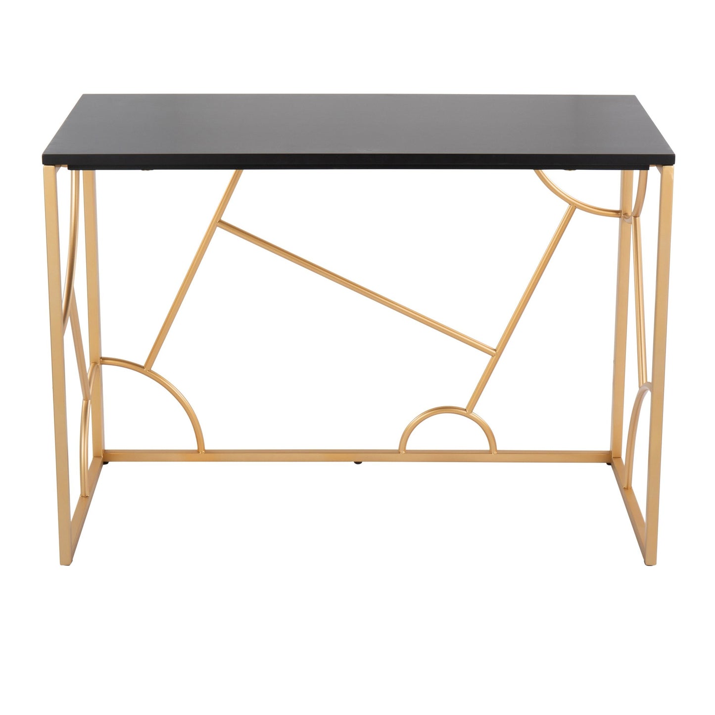 Constellation Contemporary Desk in Gold Metal