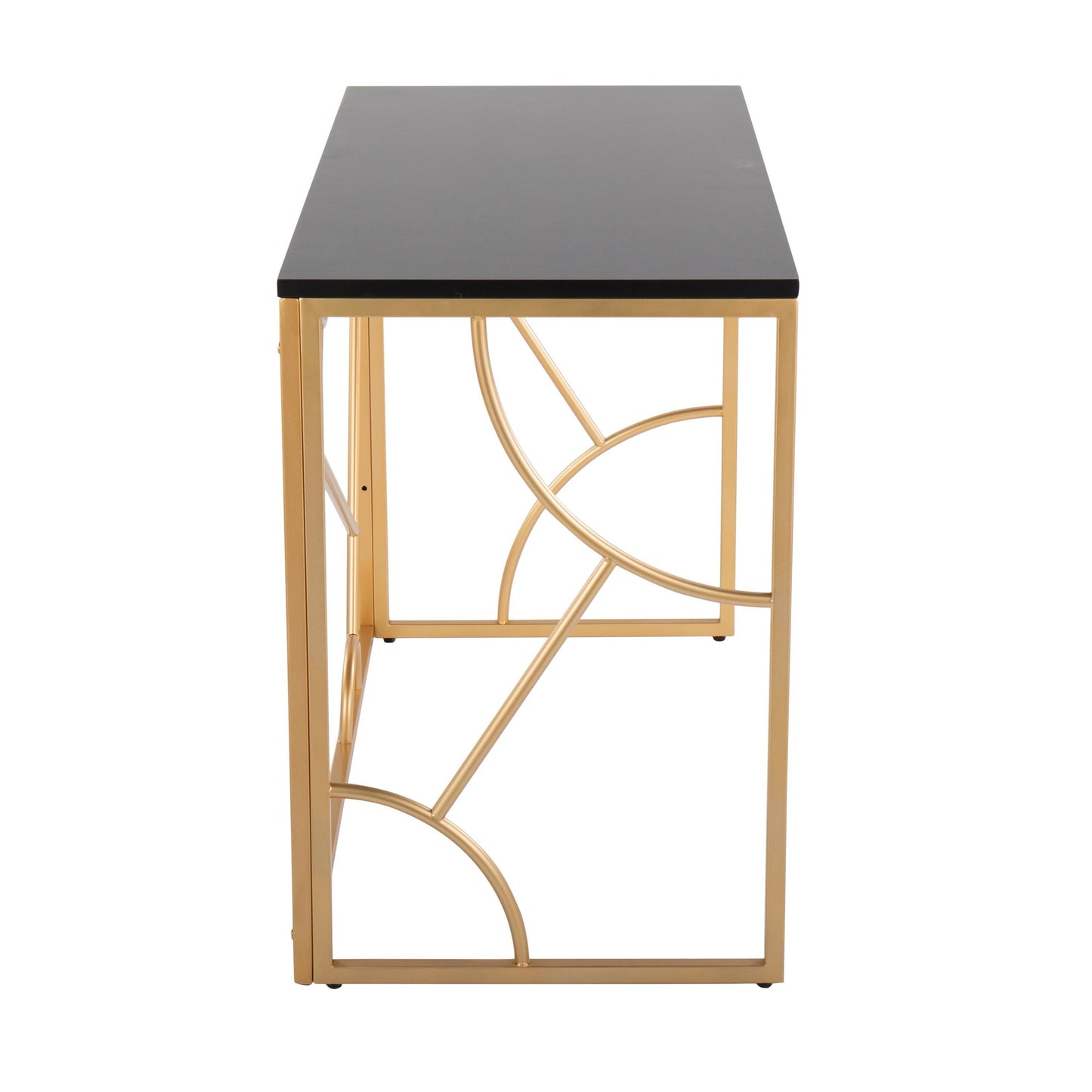 Constellation Contemporary Desk in Gold Metal