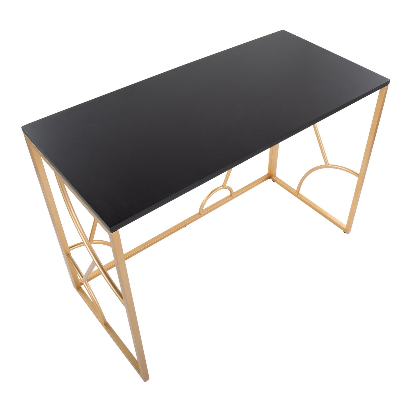 Constellation Contemporary Desk in Gold Metal