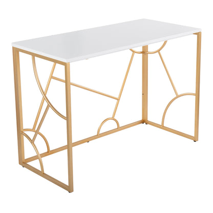 Constellation Contemporary Desk in Gold Metal