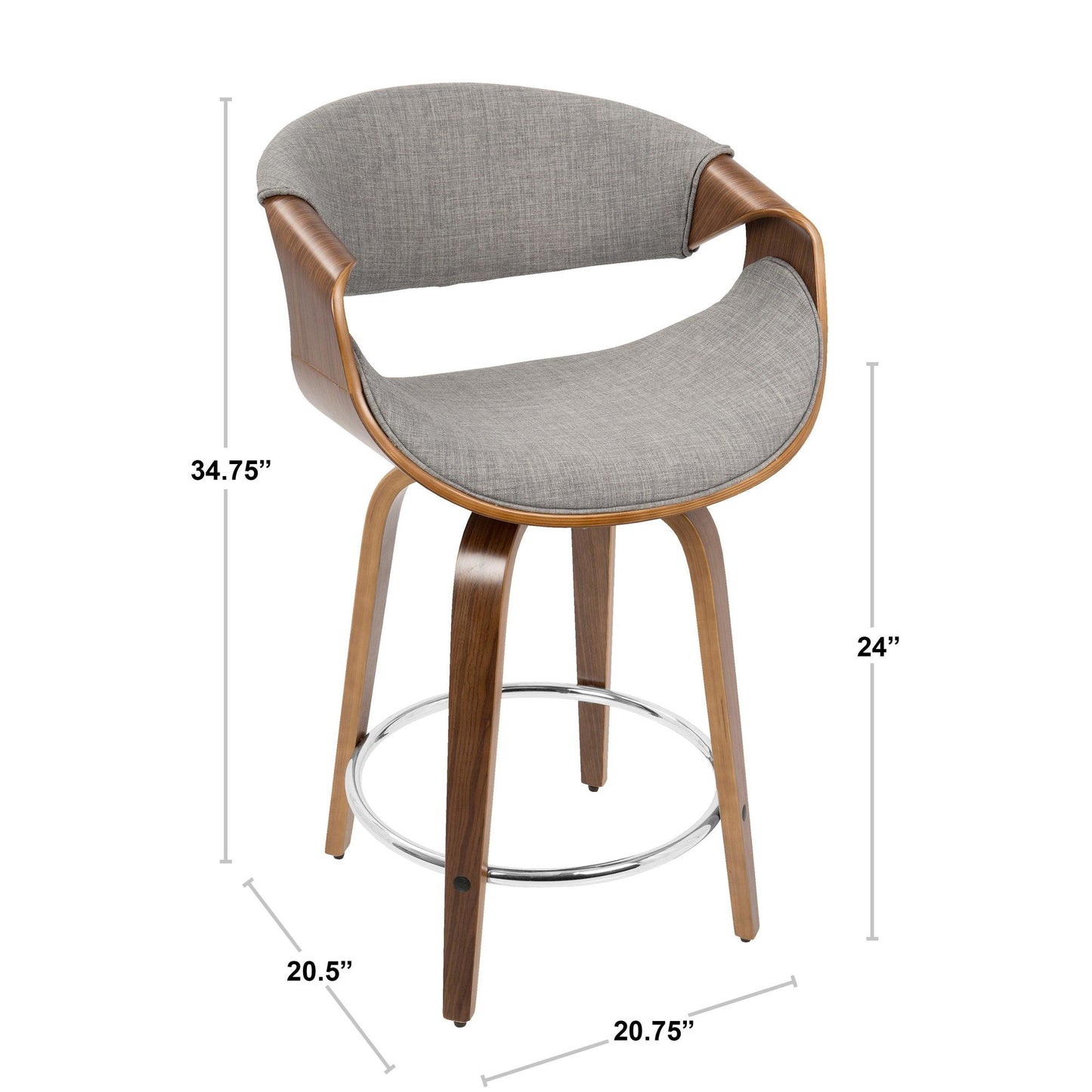 Majestic Office Furniture 24'' Fixed-Height Counter Stool - Set of 2