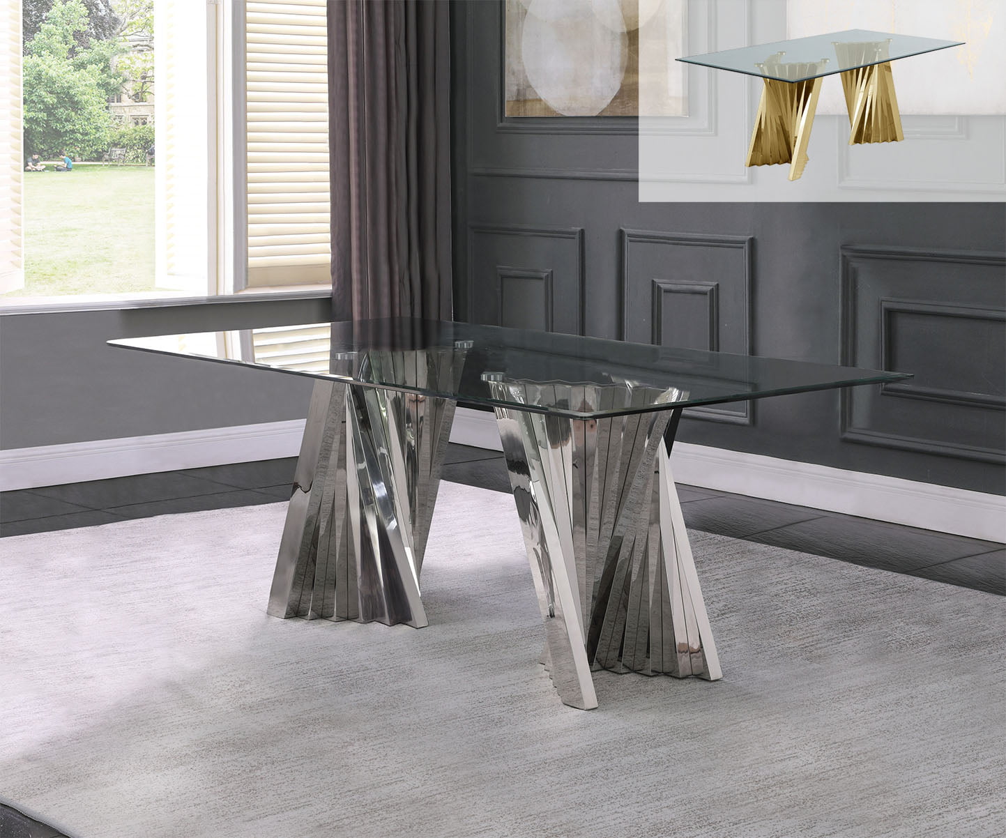 D01, D02, D03, D04 Glass Dining Table (2 Sizes & Colors) – Majestic ...